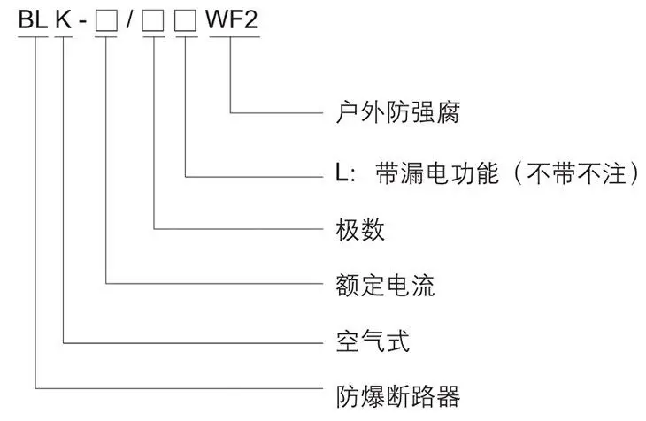 BLK系列防爆防腐斷路器型號含義