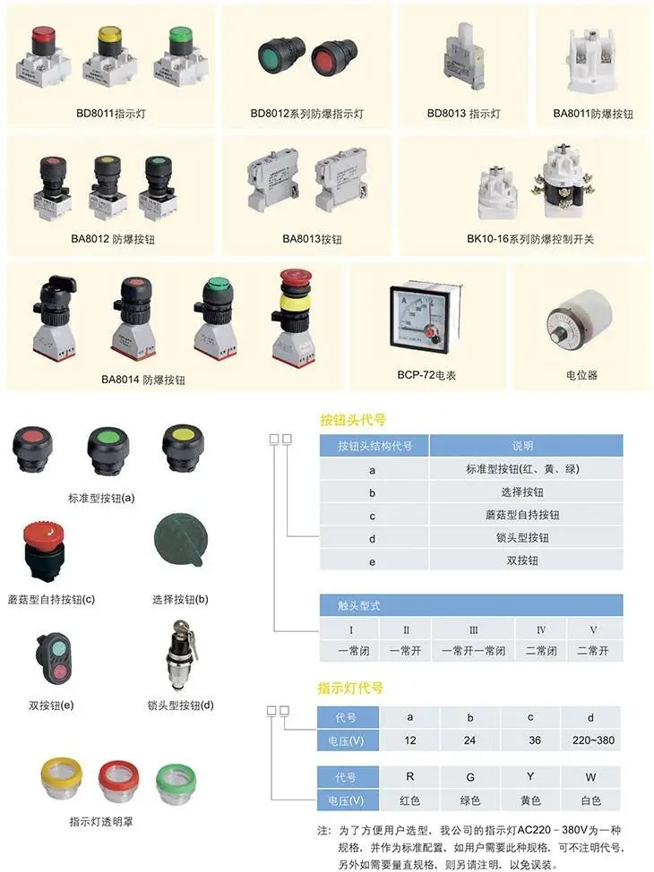 LBZ防爆操作柱內部安裝元件